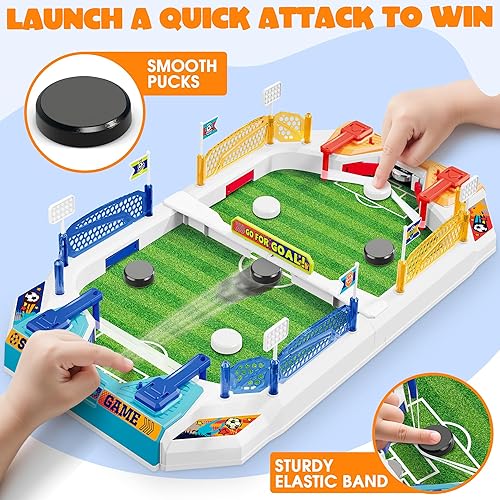 Miniatura 5 de Mini juego de mesa de fútbol para niños, regalos de cumpleaños de Navidad para niños de 3, 4, 5, 6, 7, 8 a 12 años, juguetes de mesa de fútbol,
