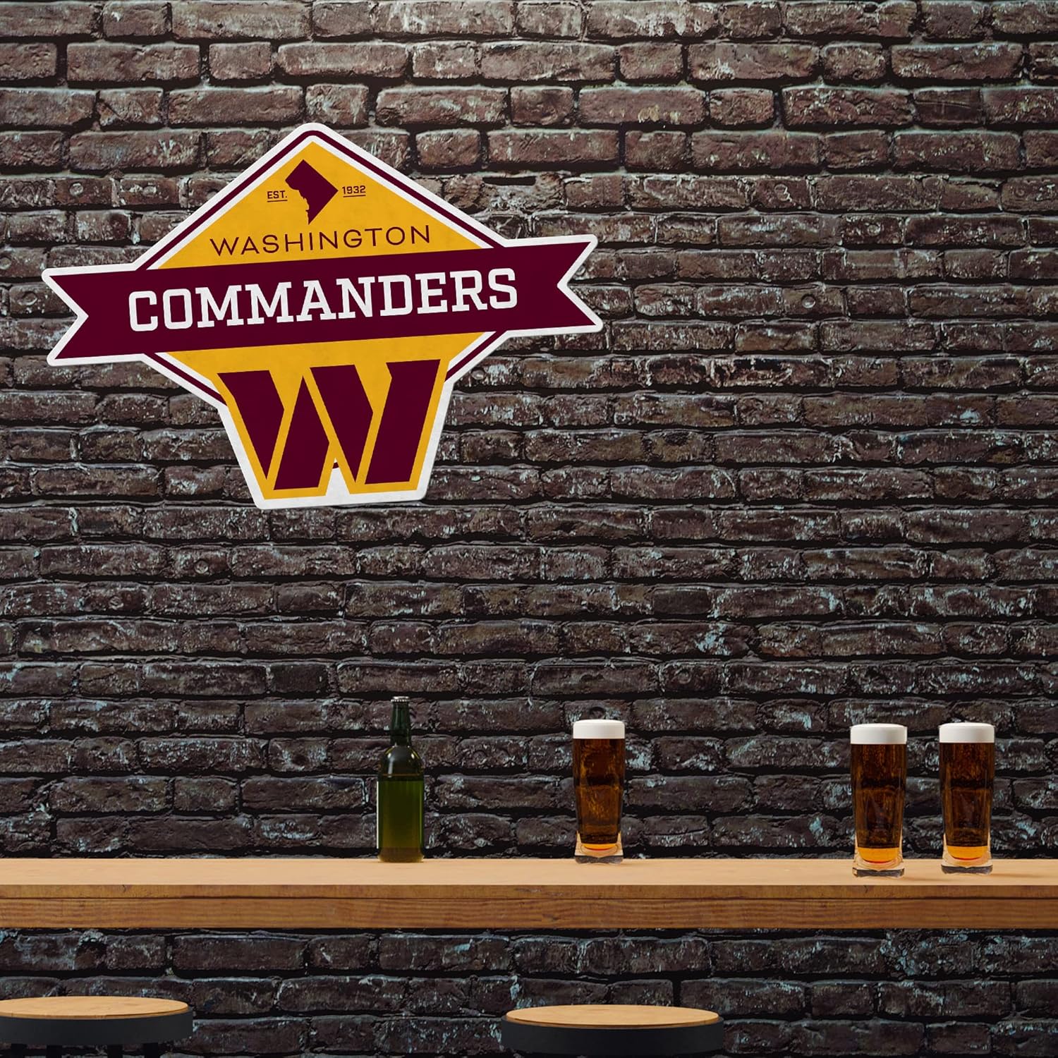 NFL Football Diamond Shape Cut Pennant Shape Cut Pennant - Home and Living Room Décor - Soft Felt EZ to Hang - Image 2