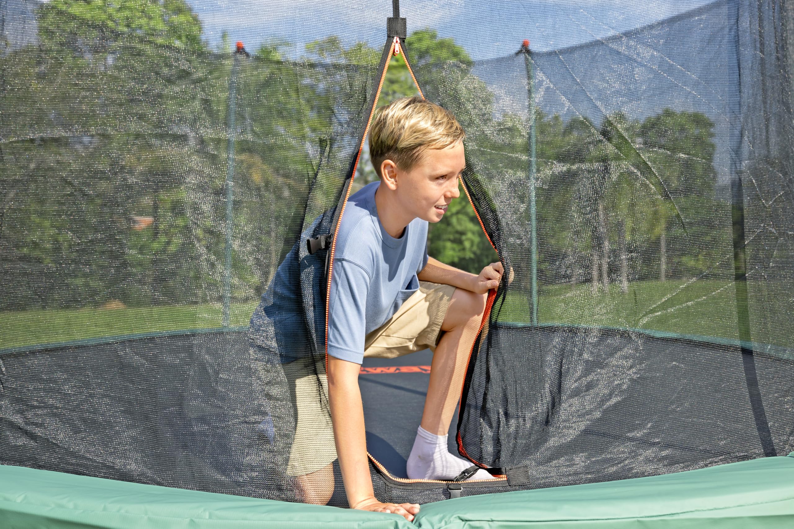 Bestway Trampoline extérieur pour Enfants Xtreme Air - 427 cm x 427 cm x 286 cm - Noir/Vert