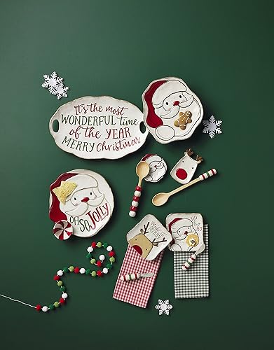 Miniatura 2 de Mud Pie Farmhouse Christmas - Inmersión integral de virutas, blancorojo, 15.25 x 13 pulgadas