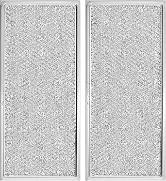 13 x 6" Microwave Grease Filter by Fetechmate Compatible with Whir-lpool G-E Microwaves Replace W10208631A Aluminum Mesh Screen Grease Filter 2-Pack