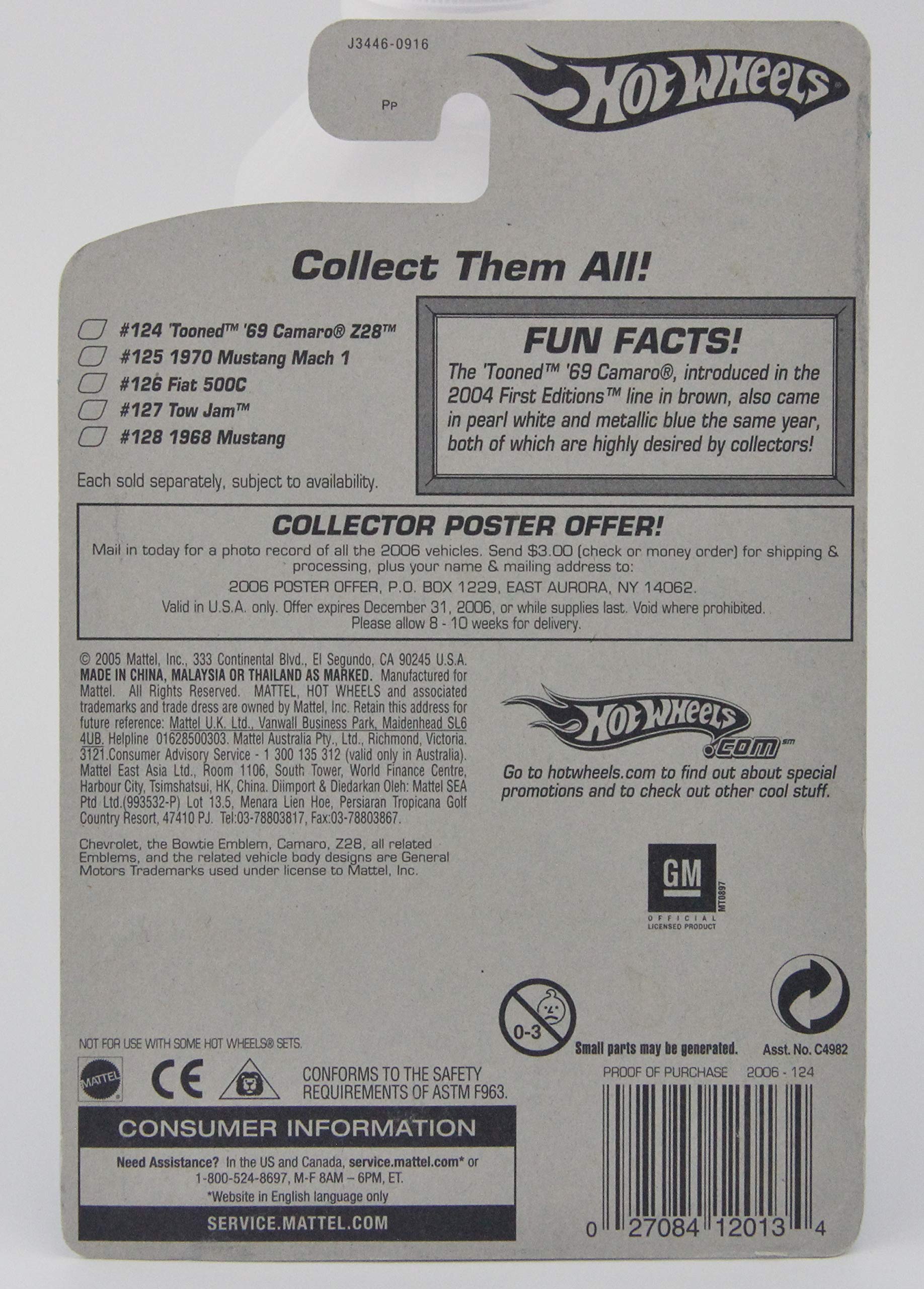 Amazon.com: Hot Wheels 2006-124 'Tooned '69 Camaro Z28 1:64 Scale