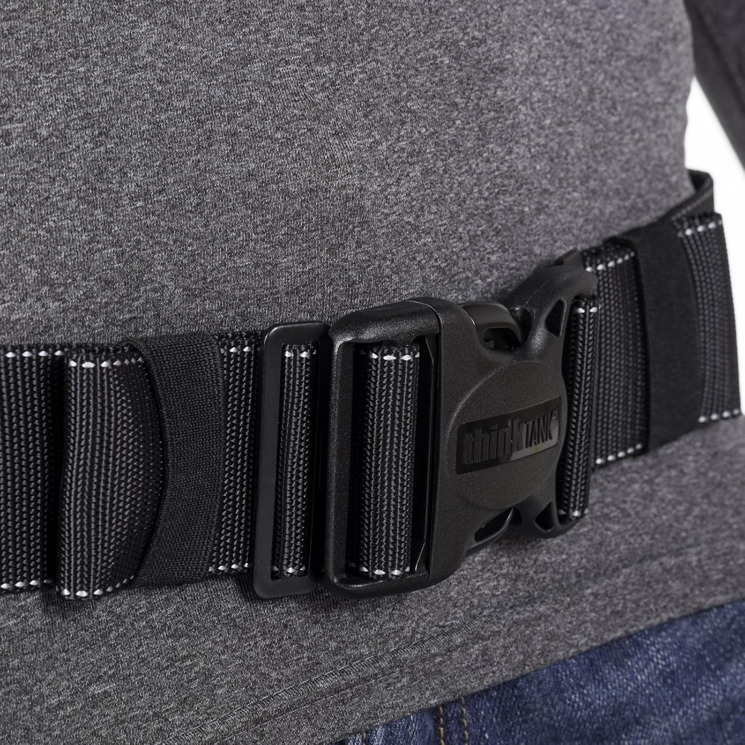 Think Tank Thin Skin Belt V3.0, Integrates with all Modular Compressible Pouches, Waist Size 27" - 42" (Black)