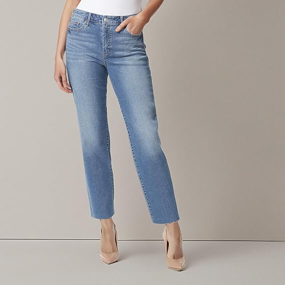 Jessica Simpson Womens Spotlight High Rise Slim Straight Ankle Standard