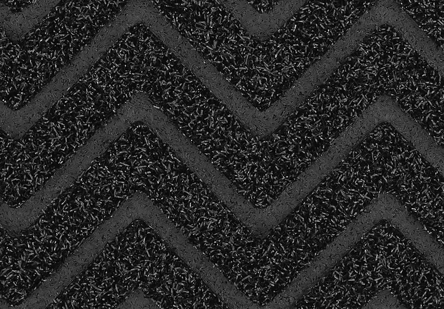 Superio Black Chevron Coir Doormat, Large Size 24X35 Indoor Outdoor Entry Floor Mat, Welcome Door Mat Home