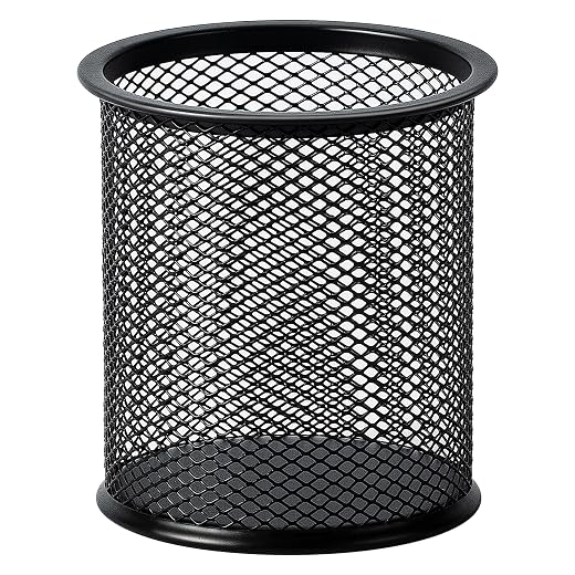 Amazon Basics Wire Mesh Pen Holder for Compact Desktop Footprints