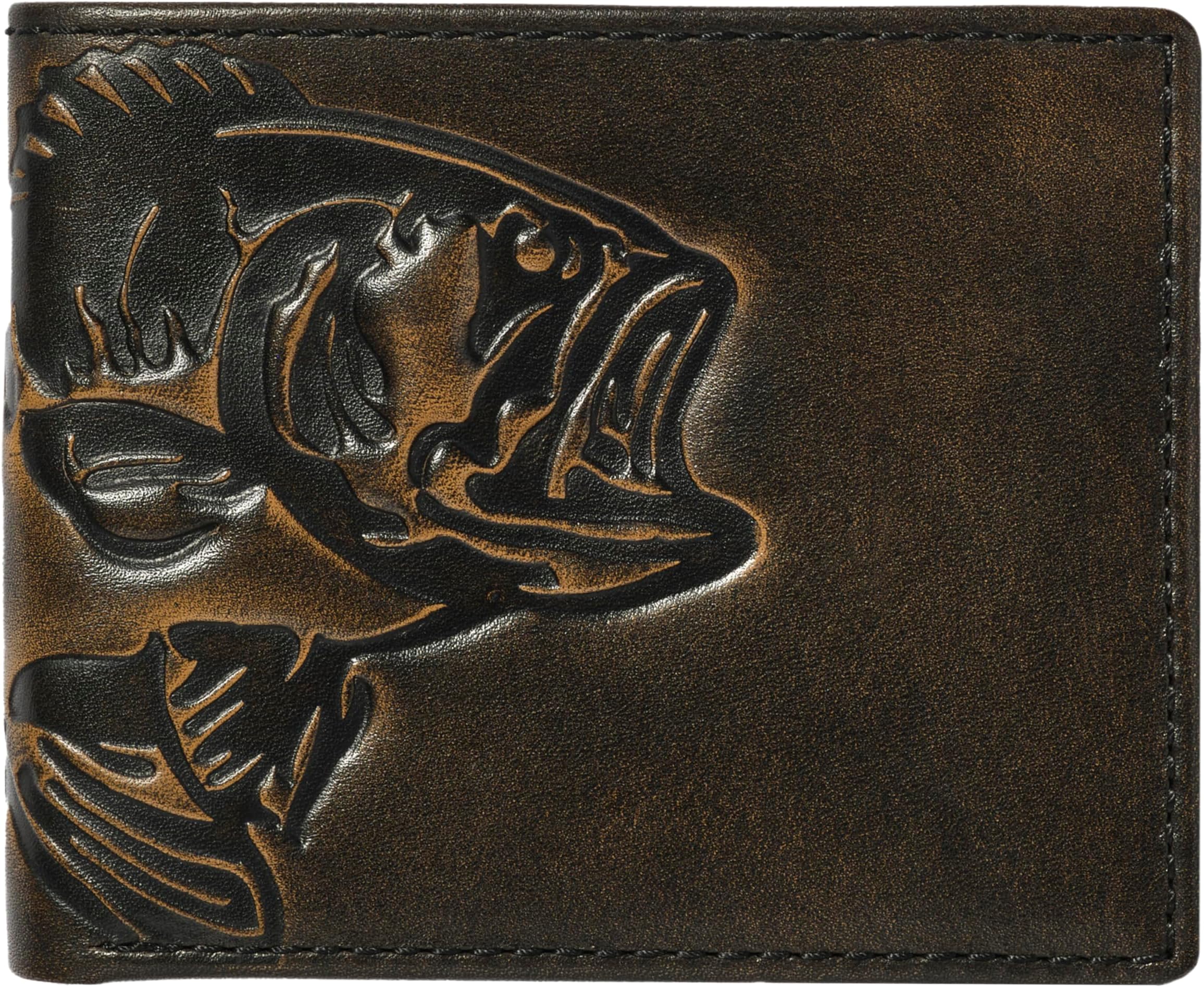House of Jack Co. Bifold Wallet For Men | Outdoor Sportsman Mens Wallet | Hand Burnished Full Grain Leather | Slim Wallet | Hunter Gift, Black, 4.25" x 3.5"