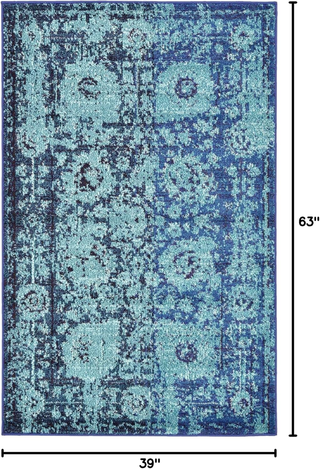 Unique Loom Medici Collection Vintage Botanical Traditional Blue Area Rug (3' 3 x 5' 3)