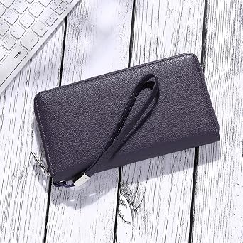 Goiacii レディース 財布 Rfidブロック レザー ラウンドファスナー 財布 大容量 長財布 クレジットカード クラッチ リストレット