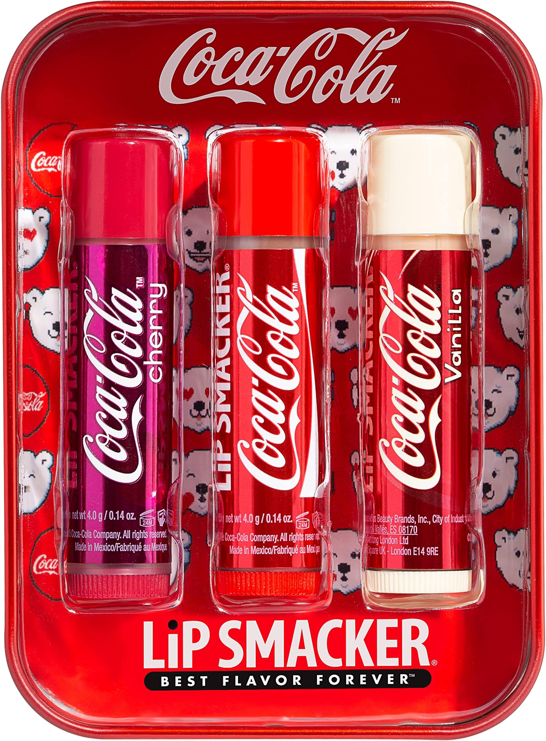 Lip Smacker Coca Cola Collection - Moisturizing, Soothing Trio Cherry Coke, Coke, & Vanilla Coke