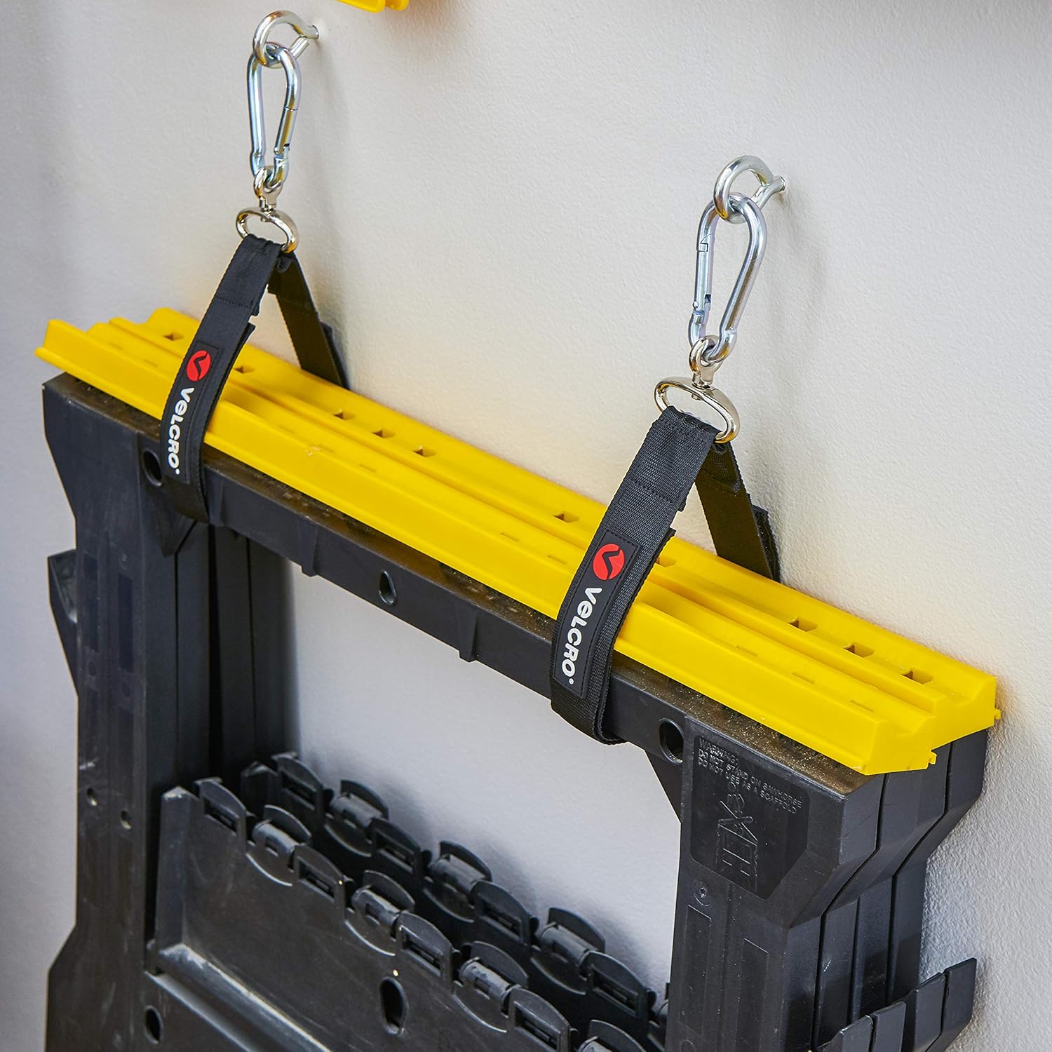 VELCRO Brand VEL-30688-USA Easy Hang Heavy Duty Straps Garage Storage and Organization, Extension Cord Holder, Pool Hoses, Tools, Shed, 2pk Large Holds 300lbs, Black - - 