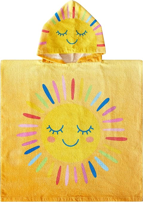 Beach House Sun Hooded Beach and Bath Towel Poncho for Kids