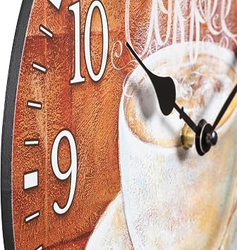 La Crosse Clock 404-2631C-INT 12-Inch Round Coffee Decorative Quartz Analog Wall Clock