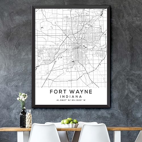 Miniatura 5 de Mapa de Fort Wayne, Indiana, Light 2 (18x24)