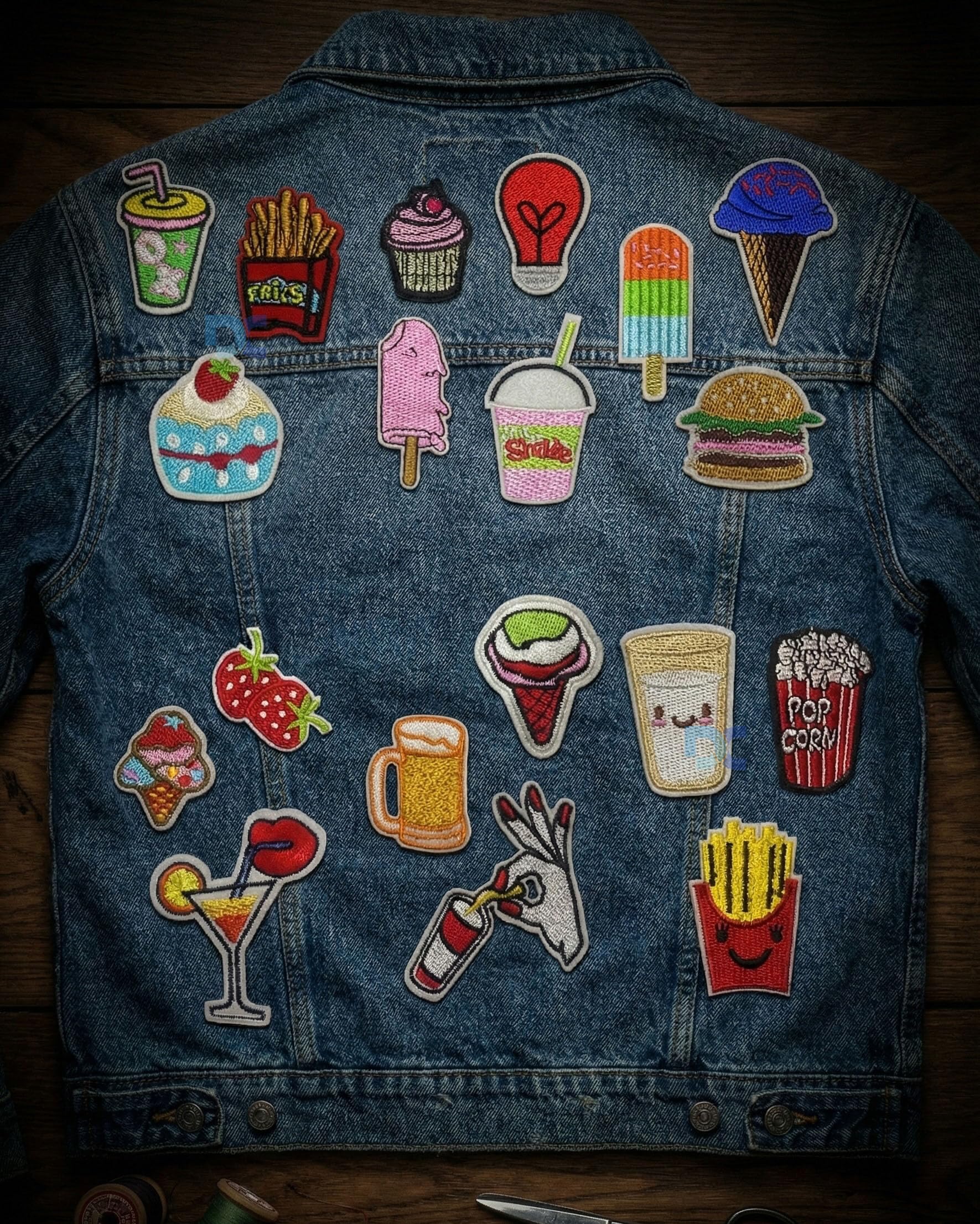 D Moto World Food & Drink Cartoon Embroidered Iron On Patches for Jackets, Jeans & Bags | DIY Decorative Patches for Kids & Adults (Assorted Set)| 12 pcs in 1 Pack 3