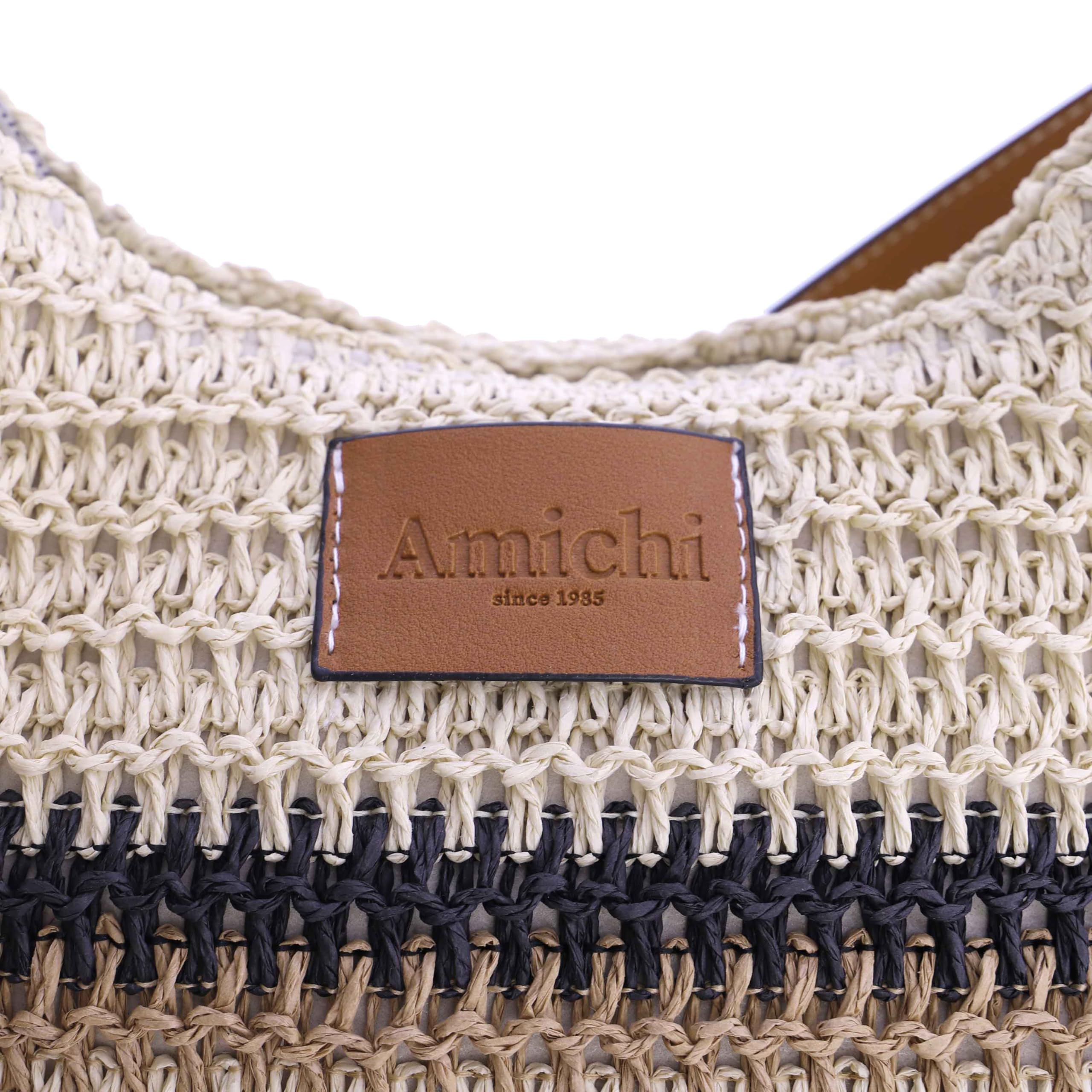 AMICHI - Bolso shopper mujer - Bolso mujer de rafia diseño artesanal para verano, Lanzarote