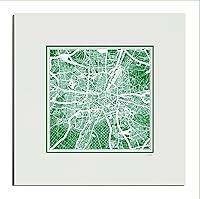 Vista 157 de O3 Design Studio Mapa de corte de papel Madrid negro mate de 20 x 20 pulgadas