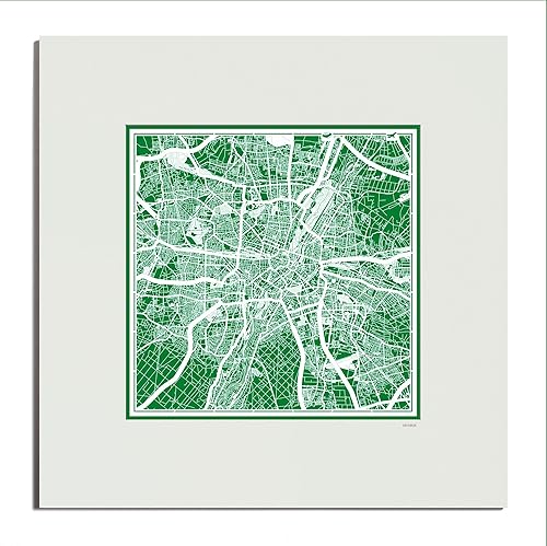 Miniatura 157 de O3 Design Studio Mapa de corte de papel Madrid negro mate de 20 x 20 pulgadas