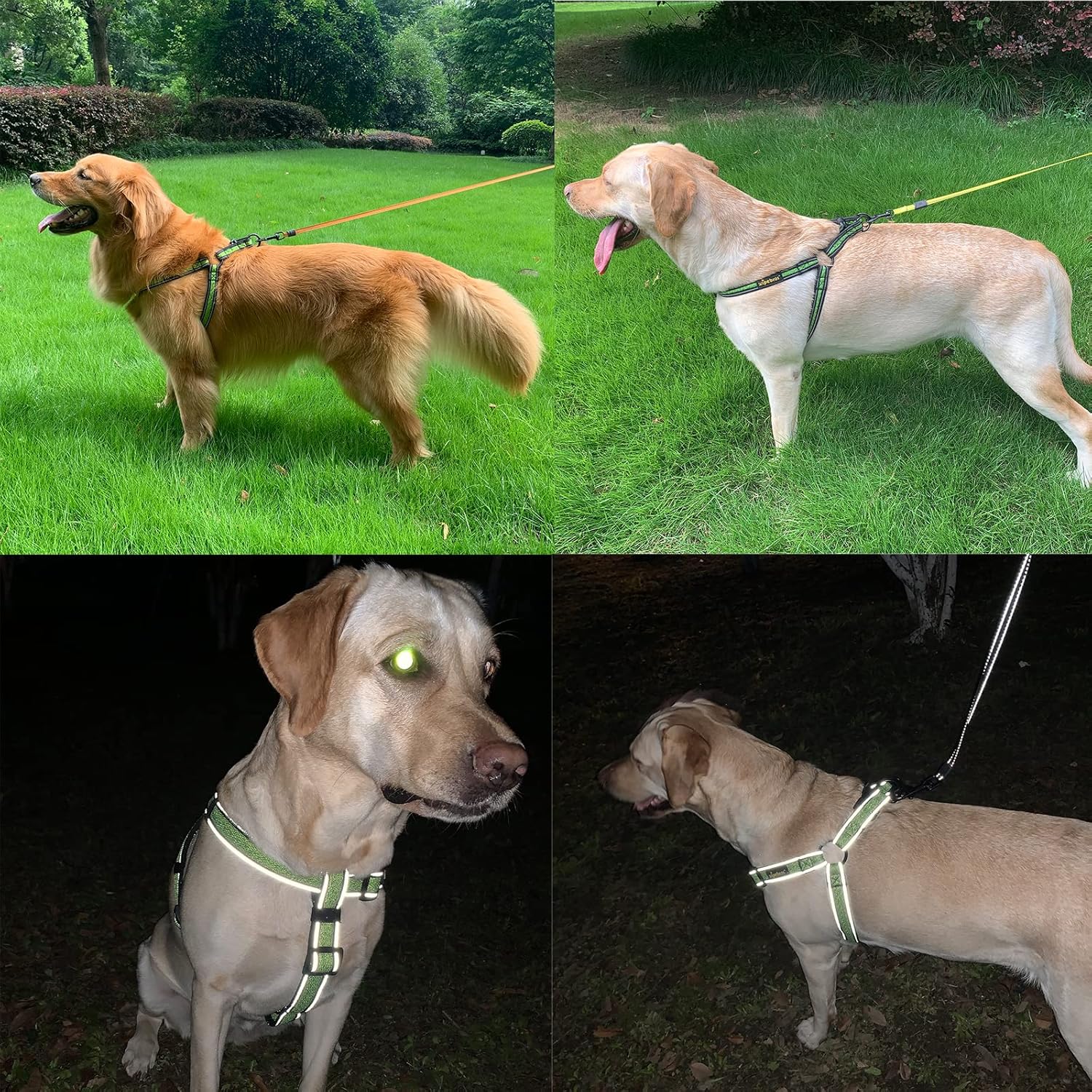 Dog Harness, No Pull, Reflective, Adjustable, Stops Pets from Pulling and Choking, Medium/Large, Blue, XL