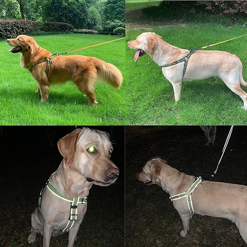 Miniatura 10 de Arnés para perro, arnés sin tirones con reflectante ajustable, evita que las mascotas se tiren y se asfixien en los paseos, arnés para perros