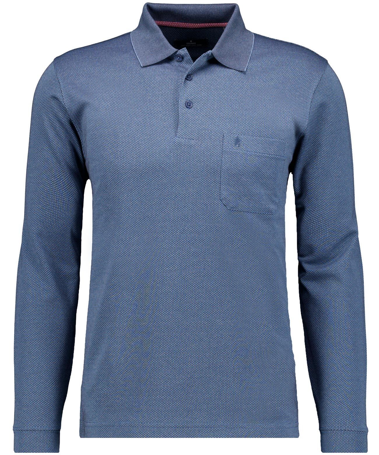 RAGMAN Herren Poloshirt Langarm