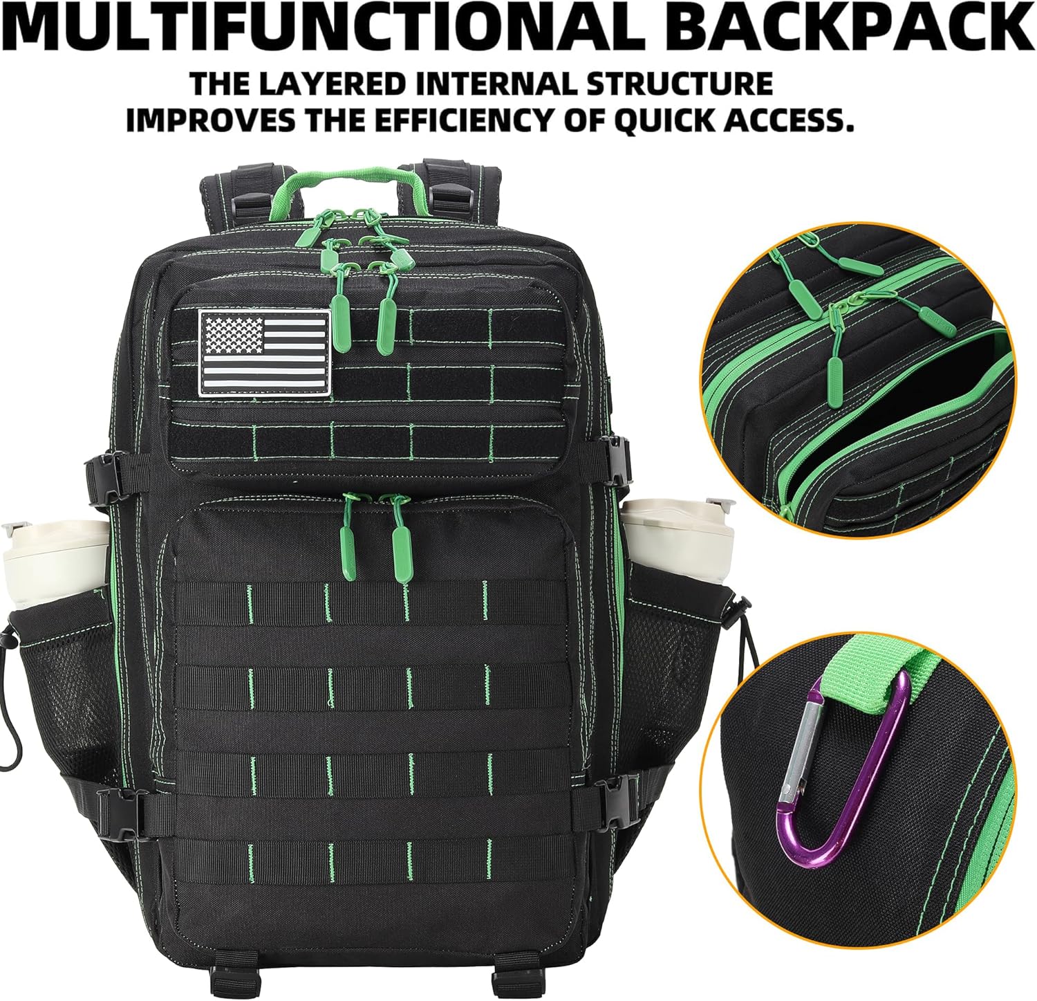 45L Military Tactical Backpacks 3 Days Assault Pack Bag Fitness Rucksack Bug Out Bag Hiking Treeking - Image 4