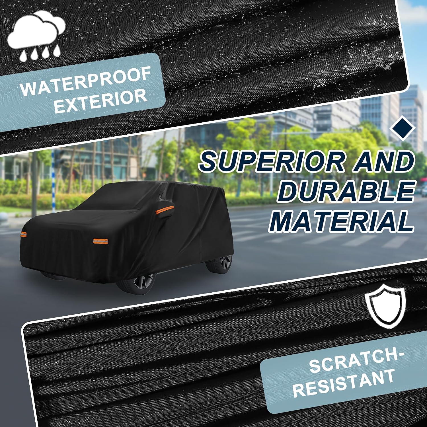 Car Cover Waterproof Custom Fit for Kia Soul 2009-2024 All Weather for Automobiles Outdoor Snow Sun Dust UV Protection Full Exterior Cover with Door Zipper