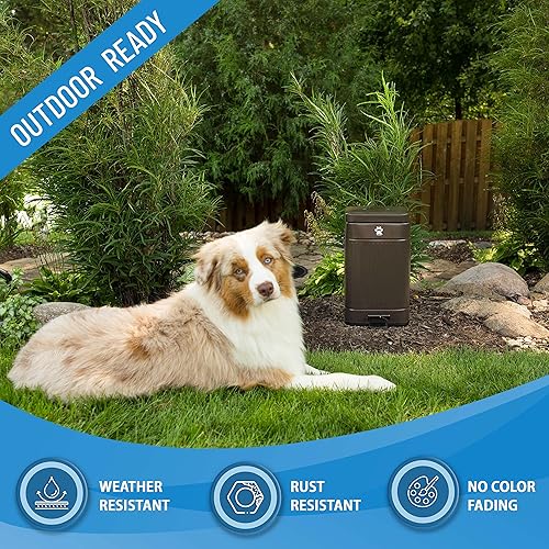 Miniatura 4 de Cubo de basura para excrementos de perro para exteriores, con tapa, contenedor de estación de residuos a prueba de olores para el patio trasero, 12