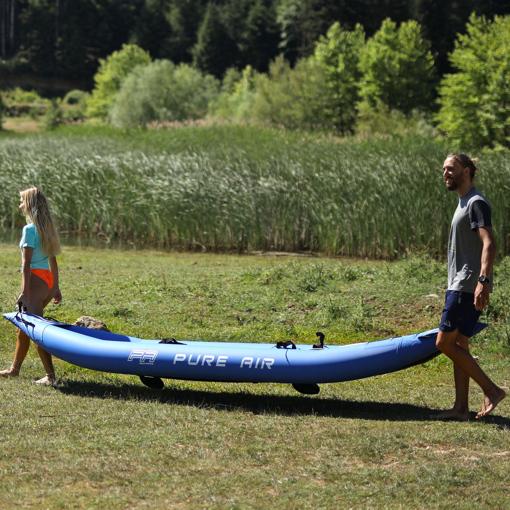 Amazon.com: Aqua Marina: Pure Air Kayak Set - Blue - Inflatable, 2