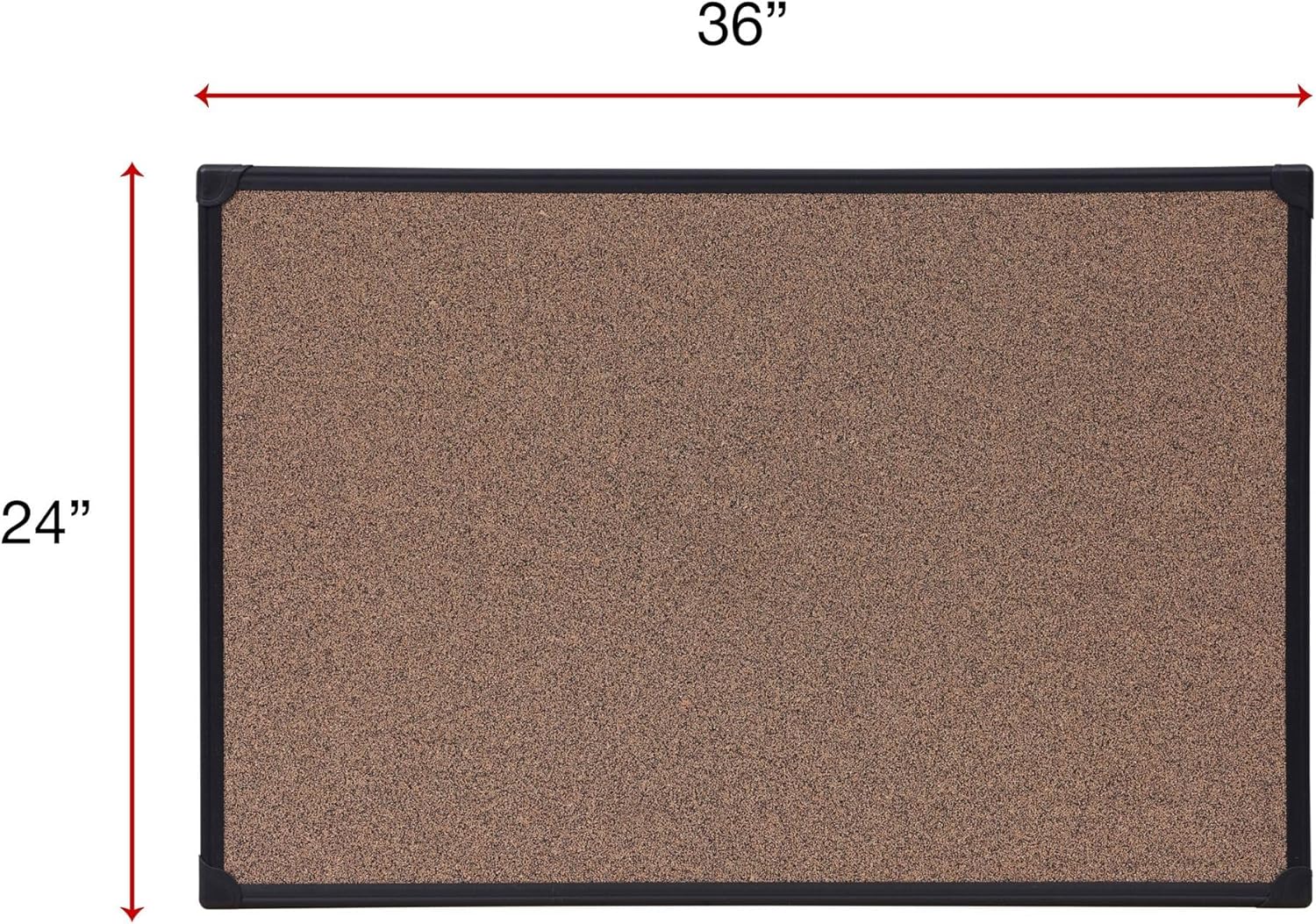 Universal 43022 Tech Cork Board, 36 x 24, Cork, Black Plastic Frame