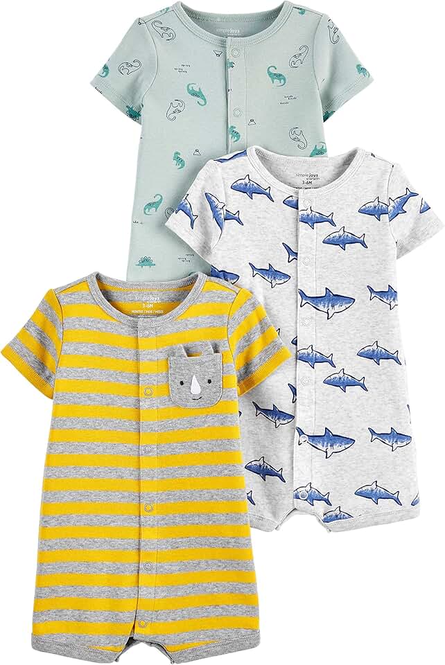 Simple Joys by Carter's Baby 3-Pack Snap-up Rompers Organic Content Standard 100