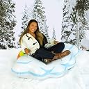SNOWCANDY Snow Tube 48" Arctic Rainbow, Inflatable Snow Sled Toboggan for Kids and Adults, Heavy Duty with Handles and Bottom, Winter Outdoor Sledding, Easy to Inflate and Deflate gallery image