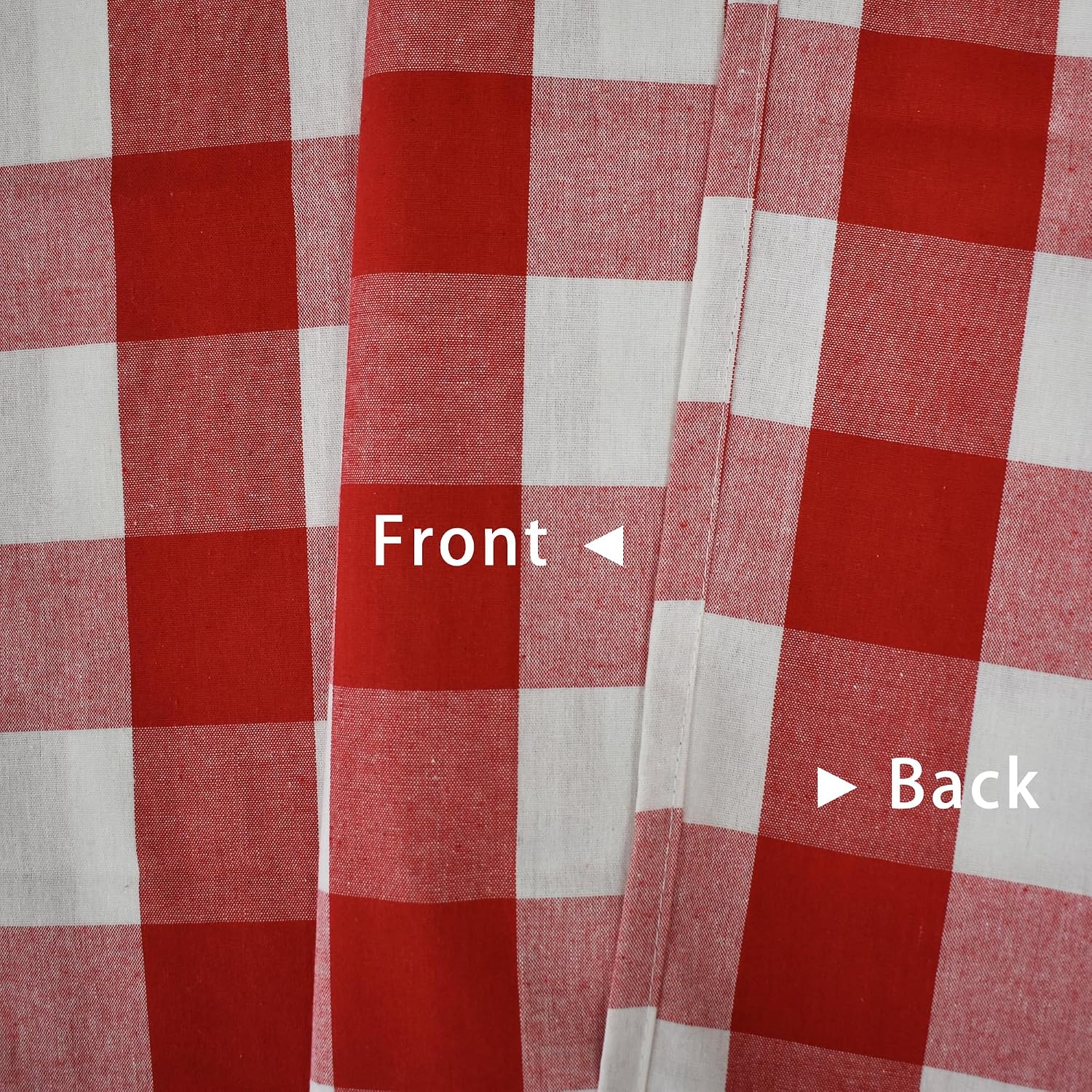Short Christmas Curtains For Windows Treatment Buffalo Check Plaid Valances Gingham 1 Panel Tiers Rod Pocket Red and White Decor Small Curtains Over Sink For Kitchen/Living Room 12 Inch Length