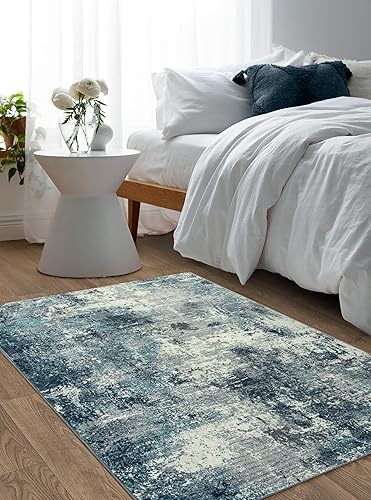Miniatura 7 de Lahome Alfombra moderna abstracta de 3 x 5, antideslizante, lavable, suave, con parte trasera de goma, contemporánea, para entrada, cocina,