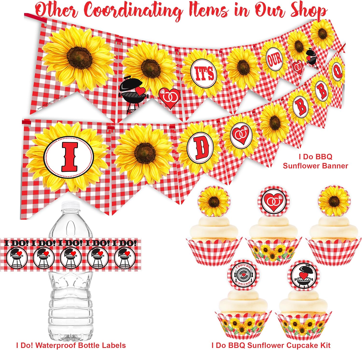 I Do BBQ Waterproof Bottle Labels - 20 Bottle Labels - Engagement Party Decorations - I Do BBQ Party Supplies - Picnic Decorations - I Do only