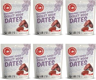 Made In Nature Organic Dried Deglet Noor Dates, 8 Ounce (Pack of 6) – Vegan Snack, Non-GMO, Unsulfured, Gluten Free, Kosher