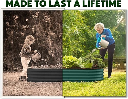 Miniatura 9 de Camas de jardín elevadas galvanizadas al aire libre  4 x 2 × 1 pie plantador elevado camas elevadas para jardinería, verduras, flores  Caja de