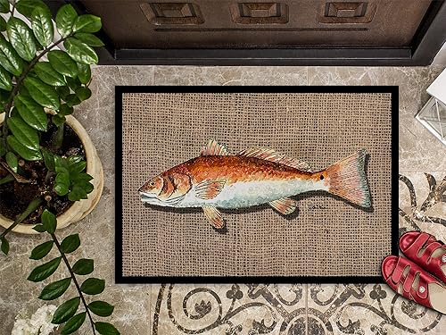 Miniatura 3 de Caroline's Treasures 8736MAT - Felpudo de 18 x 27 pulgadas, diseño de pez rojo, para interiores y exteriores, para entrada, antideslizante, lavable,