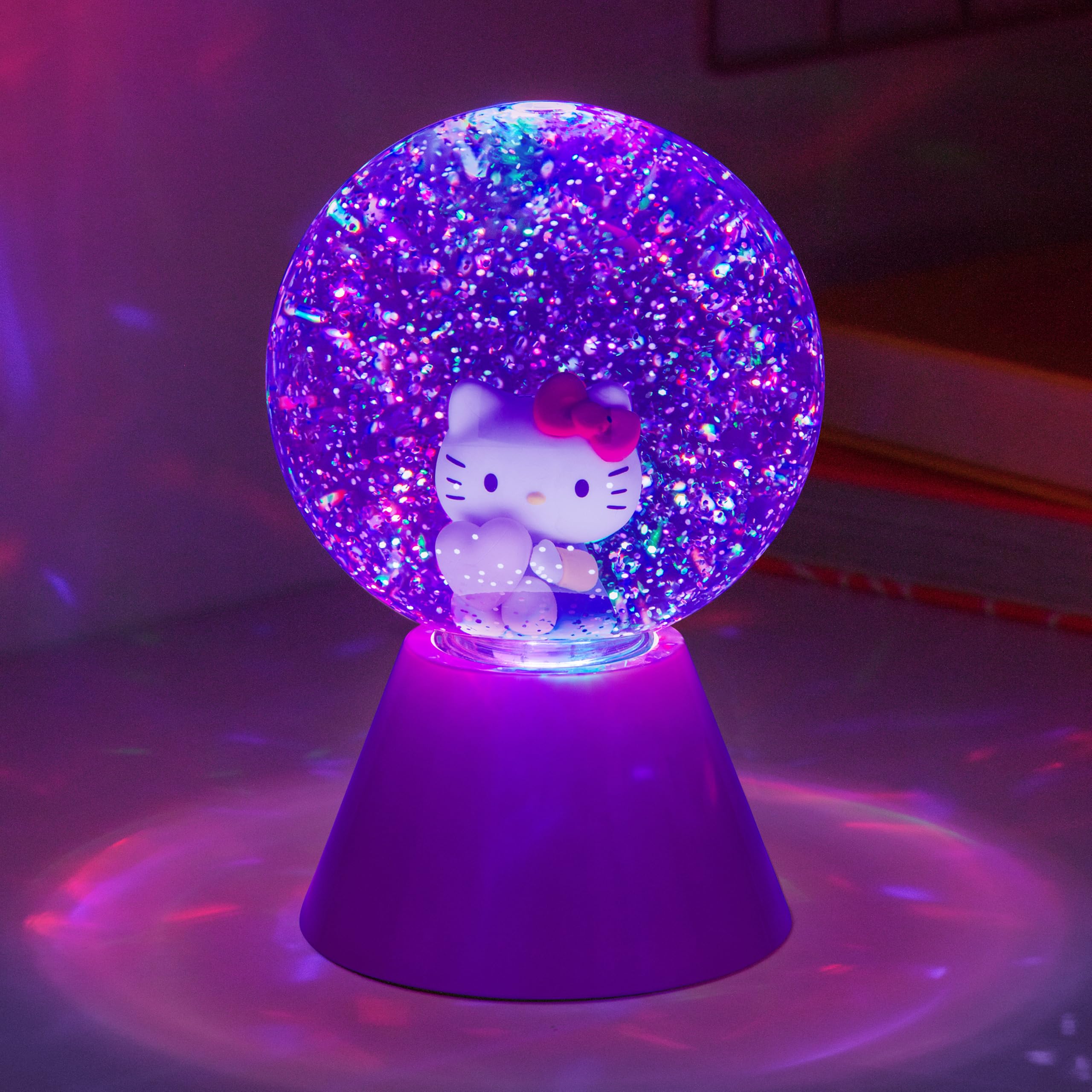 Paladone Hello Kitty LED Glitter Ball, Officially Licensed Colour Changing Light-Up Snow Globe for Kids Teens, Girl - Image 3