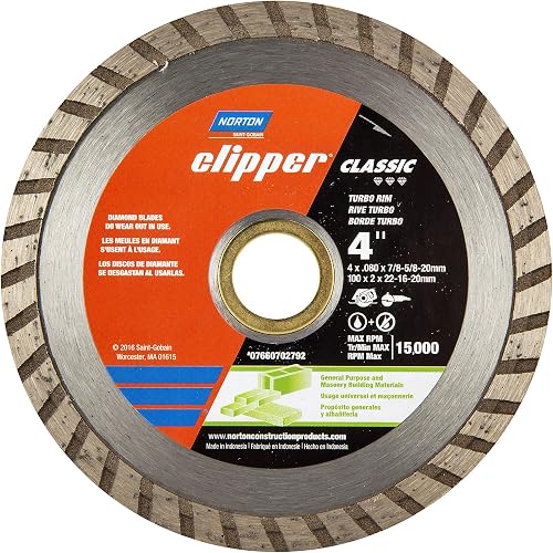 Norton Diamond Wheel Tile Saw Blade, Clipper Classic Diamond Cutting Wheel, Turb