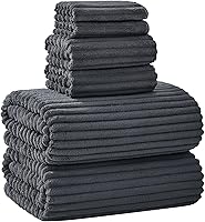 NALIVO Extra Large Bath Towel Set of 6 (40x80") - Super Soft Microfiber Oversized Bath Sheets, Highly Absorbent Quick Dry for Bathroom Spa Gym (Charcoal Gray)