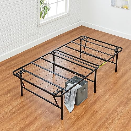 Miniatura 57 de Amazon Basics Base de cama con almacenamiento, plataforma de metal plegable, acero resistente, no necesita somier, 14 pulgadas de alto, instalación