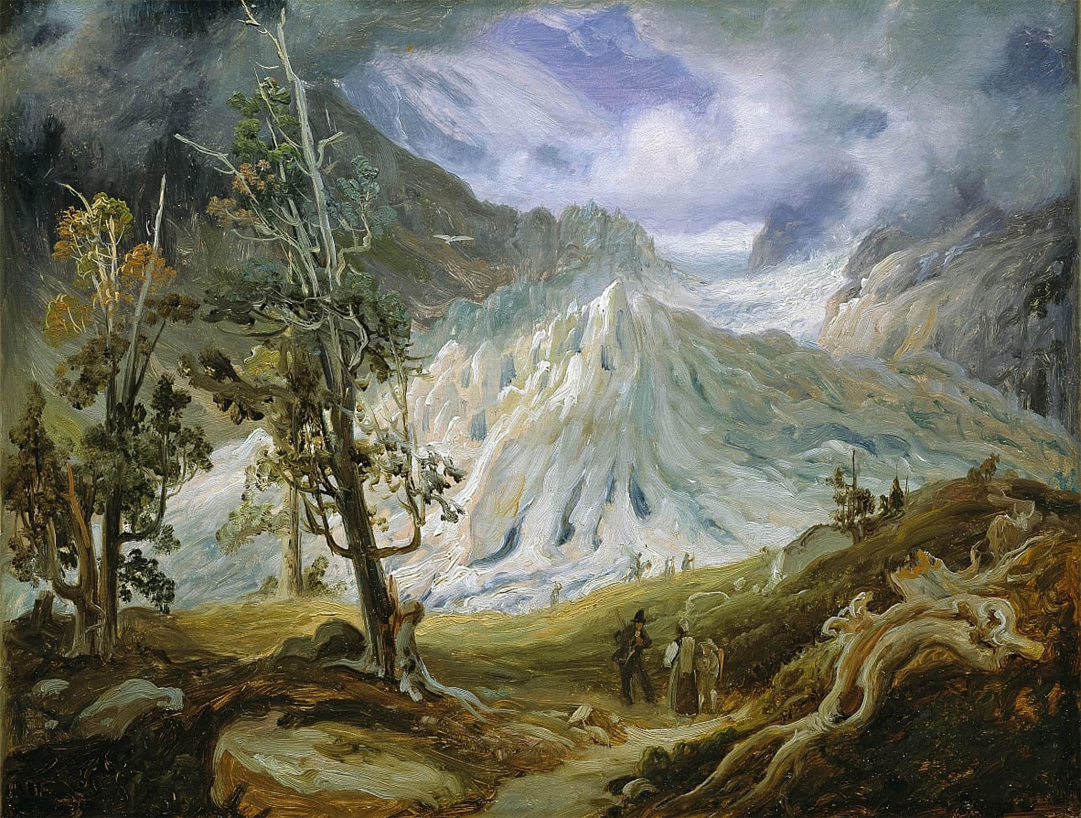 ARTXLXXBN Famous Art Print Poster Vintage Wall Art the Grindelwaldgletscher by Fearnley Canvas Art Poster for Home Decor 60x90cm