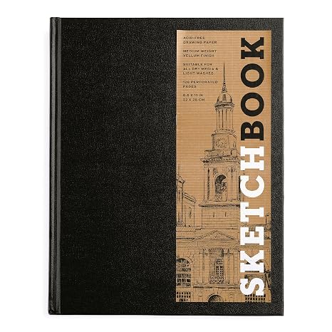 Sketchbook 8.5 x 11 Black Hardcover Mixed Media Sketchbook for Drawing: Acid-Free Quality Paper (128 pages) (Union Square & Co. Sketchbooks)