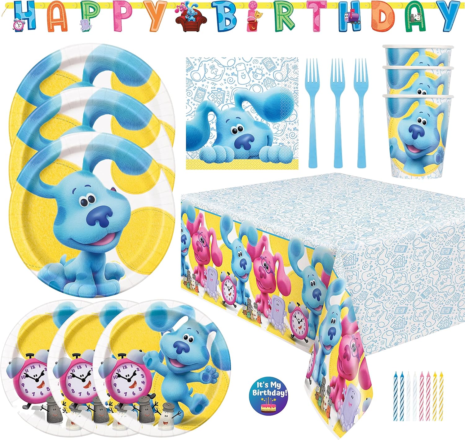 Blues Clues Party Supplies & Birthday Decorations - 86PC Blue's Clues Party Set Serves 16 Guests