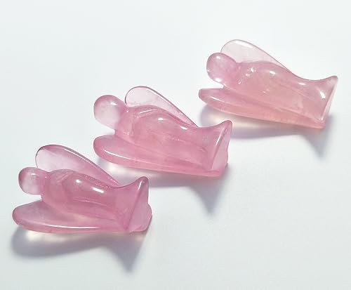 Miniatura 5 de Mina Heal Figuras de ángel guardián de bolsillo, ángeles de bolsillo, Cuarzo rosa