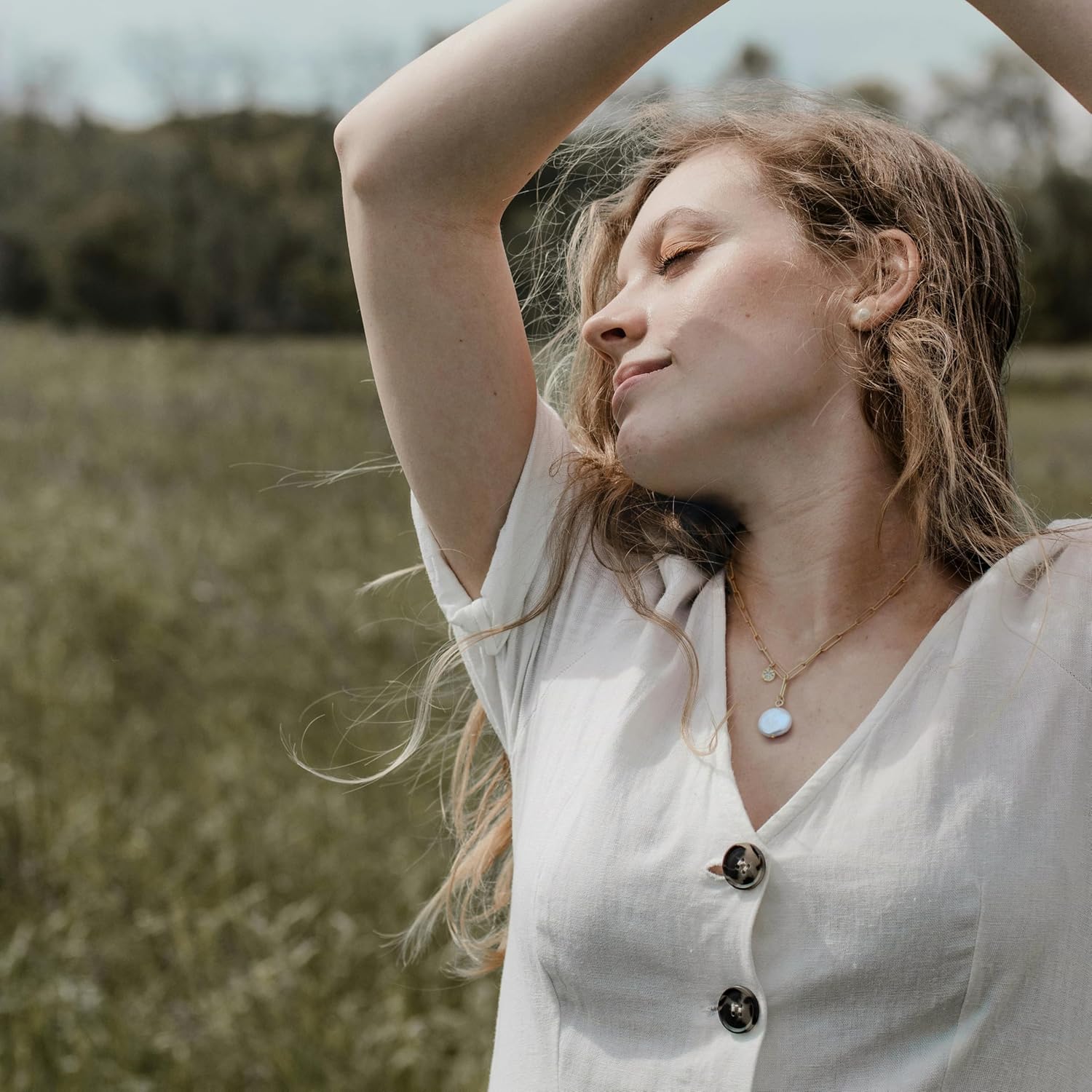 CANEVINKA 18K Gold Plate Coin Pendant Necklace for Women Dainty Compass Sunflower Necklaces Personalized Chain Layered Jewelry - Image 2