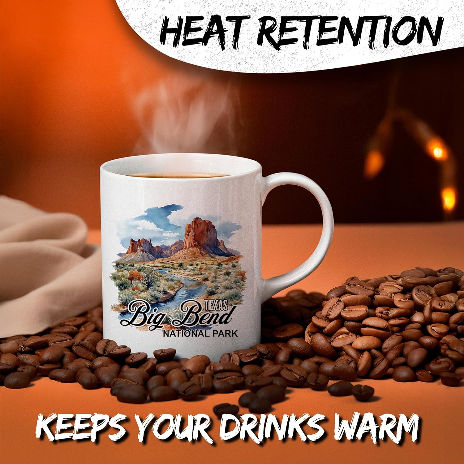 Big Bend National Park Texas Ceramic Coffee Mug 11oz Chisos Mountains Landmark - Tea Coffee Mug with Comfortable Grip - Unique Travel Gift Cup for Office or Home - Vibrant Long-Lasting Print ID44991 - Image 3