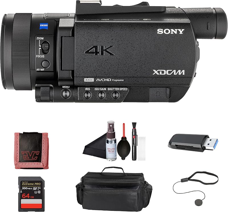 Sony PXW-Z90V 4K HDR XDCAM with Fast Hybrid AF PXW-Z90V, 64GB Memory Card, Bag, Card Reader, Memory Card Wallet, Cap Keeper, Cleaning Kit