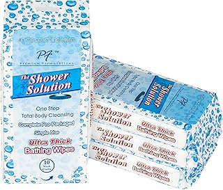 Shower Solutions - Adult Bathing Wipes, Extra Large and Extra Thick (40 wipes (4 Pack))